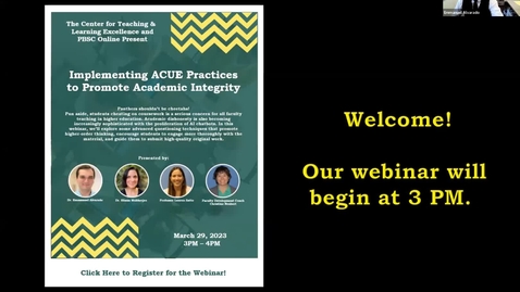 Thumbnail for entry Implementing ACUE Practices to Promote Academic Integrity