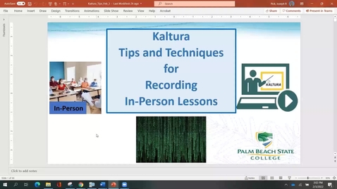 Thumbnail for Kaltura Tips and Techniques for Recording In-Person Lessons