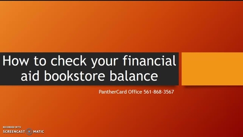 Thumbnail for Checking Your Financial aid Balance