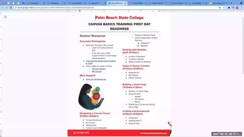 Thumbnail for entry Canvas Basics Training for PBSC Faculty: FIRST DAY READINESS