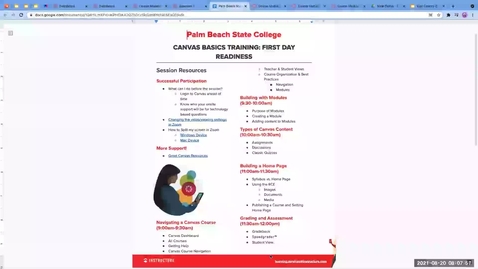 Thumbnail for Canvas Basics Training for PBSC Faculty: FIRST DAY READINESS