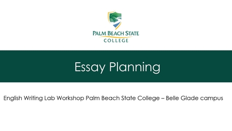 Thumbnail for entry PBSC Essay Planning
