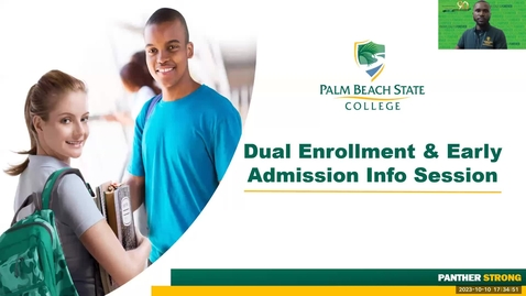 Thumbnail for entry Dual Enrollment &amp; Early Admission Information Session 10-10-2023