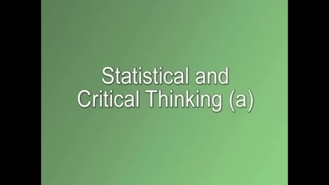 Thumbnail for entry Elementary Statistics 12e (Triola) Video Lecture Sec. 1.2: Statistical and Critical Thinking