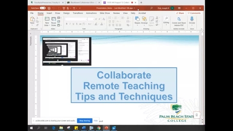 Thumbnail for entry Collaborate Ultra Remote Teaching Tips and Techniques
