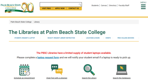 Thumbnail for The Libraries at Palm Beach State College