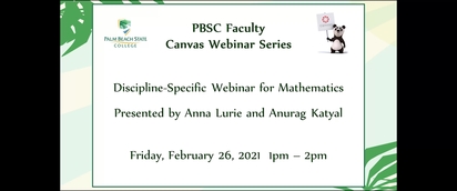 Mathematics - Canvas Question Banks and OER - Palm Beach State College -  Instructional Technology