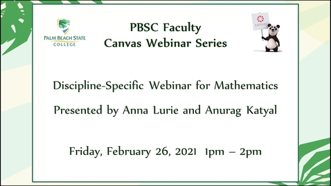Thumbnail for Mathematics - Canvas Question Banks and OER