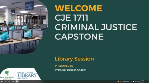 Thumbnail for entry Criminal Justice Capstone - Library Resources