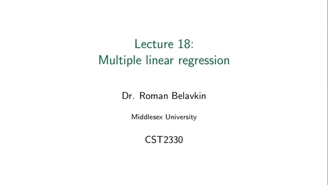 Thumbnail for 18. Multiple Linear Regression