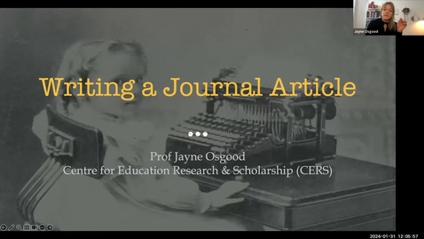 Thumbnail for Writing a journal paper in a week - Jayne Osgood