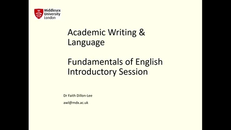 Thumbnail for entry Fundamentals of English Introduction Session 2021 - Quiz
