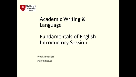 Thumbnail for Fundamentals of English Introduction Session 2021 - Quiz