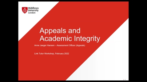 Thumbnail for Appeals and Academic Integrity LTWS 22.02.22