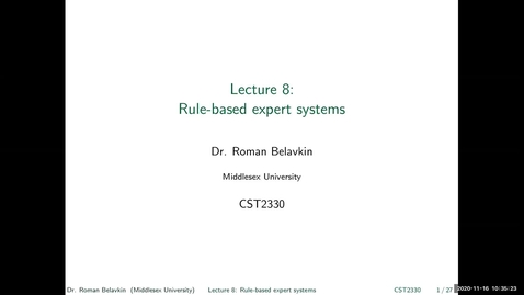 Thumbnail for entry 8. Rule-based expert systems