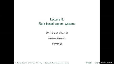 Thumbnail for 8. Rule-based expert systems