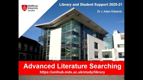Thumbnail for entry Advanced Literature Searching - December  2020