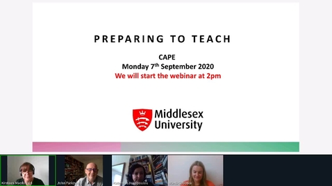 Thumbnail for entry Preparing to Teach - 7 Sep 2020 CAPE.mp4