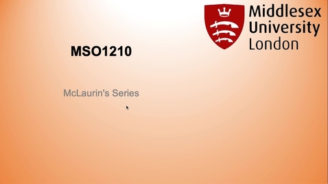 Thumbnail for 151 McClaurins Series