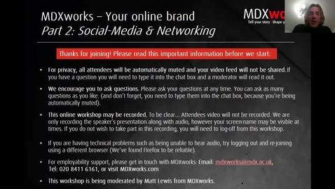 Thumbnail for Online branding Part 2 of 3 - Social Media and Networking