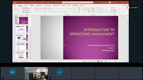 Thumbnail for Rec - Sep 23, 2024 6:51 PM - 2024_25_MUM_MGT_4540 Operations Management