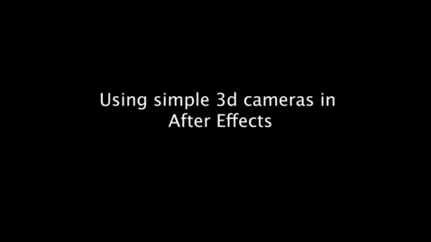 Thumbnail for Using Simple 3d Cameras in After Effects