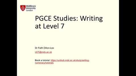 Thumbnail for entry PGCE: Writing at Level 7
