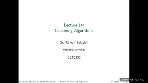 Thumbnail for entry 14. Clustering Algorithms
