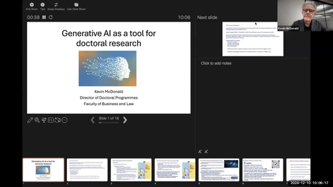 Thumbnail for Generative AI as a tool for doctoral research: a hands on workshop