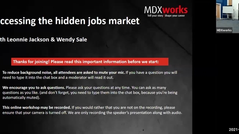 Thumbnail for Accessing the hidden jobs market