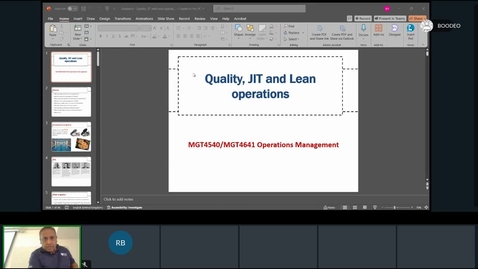 Thumbnail for Rec - Oct 29, 2024 5:12 PM - 2024_25_MUM_MGT_4540 Operations Management