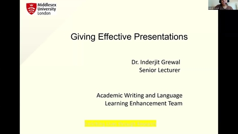 Thumbnail for Giving Effective Presentations led by Inderjit Grewal