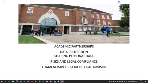 Thumbnail for entry Data Protection and Data Sharing (28/10/2021)