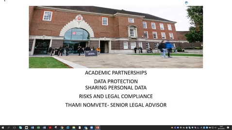 Thumbnail for Data Protection and Data Sharing (28/10/2021)