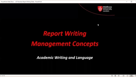 Thumbnail for entry Business Report Writing 