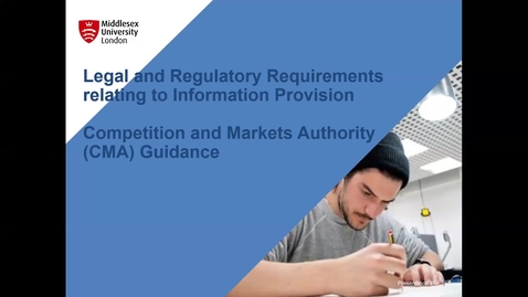 Thumbnail for entry CMA guidance, legal and regulatory requirements (2/12/2022)