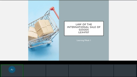 Thumbnail for entry Rec- Sep 26, 2023 5:48 PM - Lex 4707 Law of the International Sales of Goods 2024