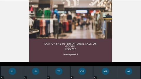 Thumbnail for entry Rec- Oct 10, 2023 5:38 PM - Lex 4707 Law of the International Sales of Goods 2024