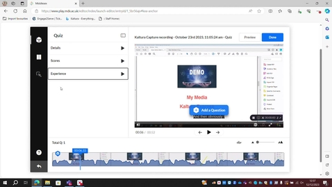 Thumbnail for Kaltura Quiz Part 2: Settings and Quiz Results