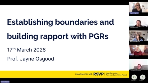 Thumbnail for Establishing boundaries and building rapport with PGRs  - 17.3.2026