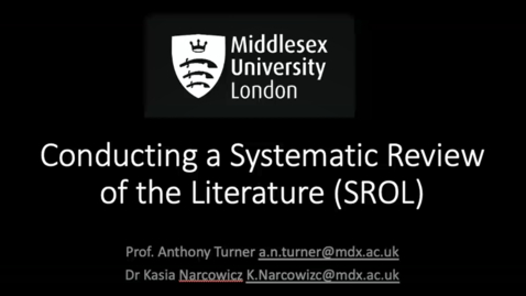 Thumbnail for Conducting a Systematic Review of a Literature (SROL)