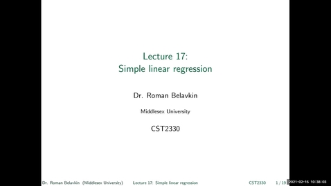 Thumbnail for 17. Simple Linear Regression