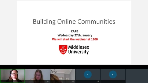 Thumbnail for entry Building Online Communities Jan 2021.mp4