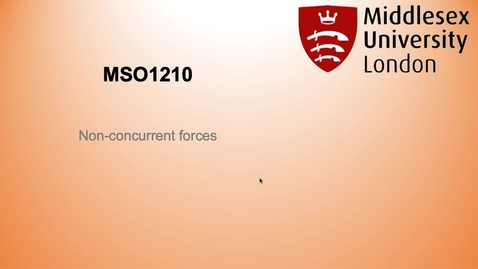 Thumbnail for 181 Pre sessional video: non concurrent forces