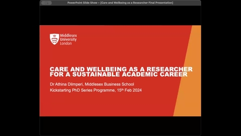Thumbnail for Kickstarting 4 - Care and Wellbeing as a Researcher - 15.02.24