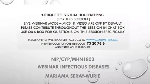 Thumbnail for Webinar: Public health  approaches to infectious diseases ( Sept.20 Yellow &amp; Guernsey Cohort)
