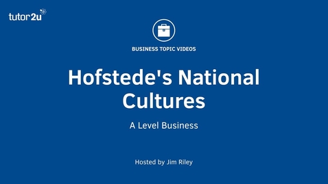 Thumbnail for entry Hofstede's Model of National Cultures