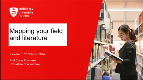 Thumbnail for Kickstarting Research series: Session 5 - Mapping your field and literature 