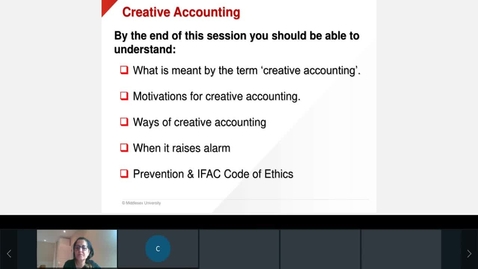 Thumbnail for entry Unit 14  Creative Accounting  Lecture Firoozeh  Monday Mar 15, 2021 