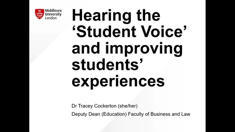 Thumbnail for Hearing 'the Student Voice’ and Improving Students’ Experiences (26/10/2021)